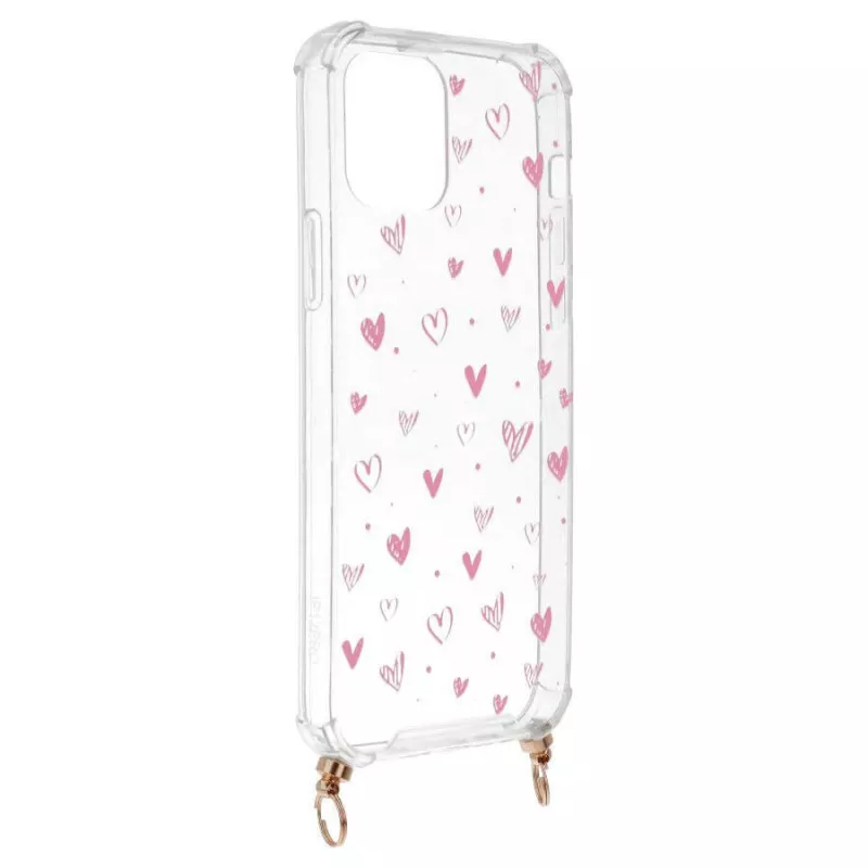 Funda Silicona Colgante Corazones para iPhone 12 Funda Silicona Colgante Corazones para iPhone 12