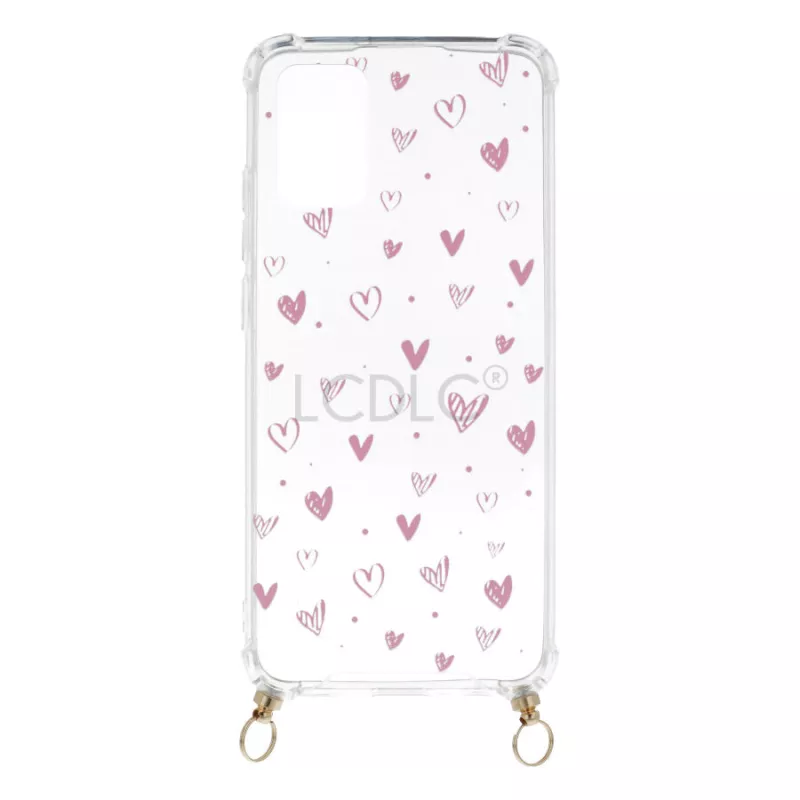 Funda Silicona Colgante Corazones para Samsung Galaxy A20s Funda Silicona Colgante Corazones para Samsung Galaxy A20s