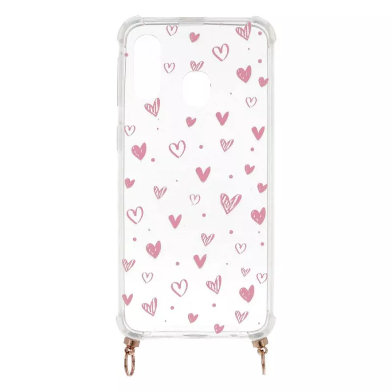 Funda Silicona Colgante Corazones para Samsung Galaxy A40 Funda Silicona Colgante Corazones para Samsung Galaxy A40