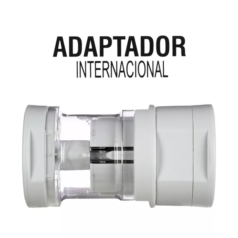 Adaptador internacional con clavijas ajustables Blanco Adaptador internacional con clavijas ajustables Blanco