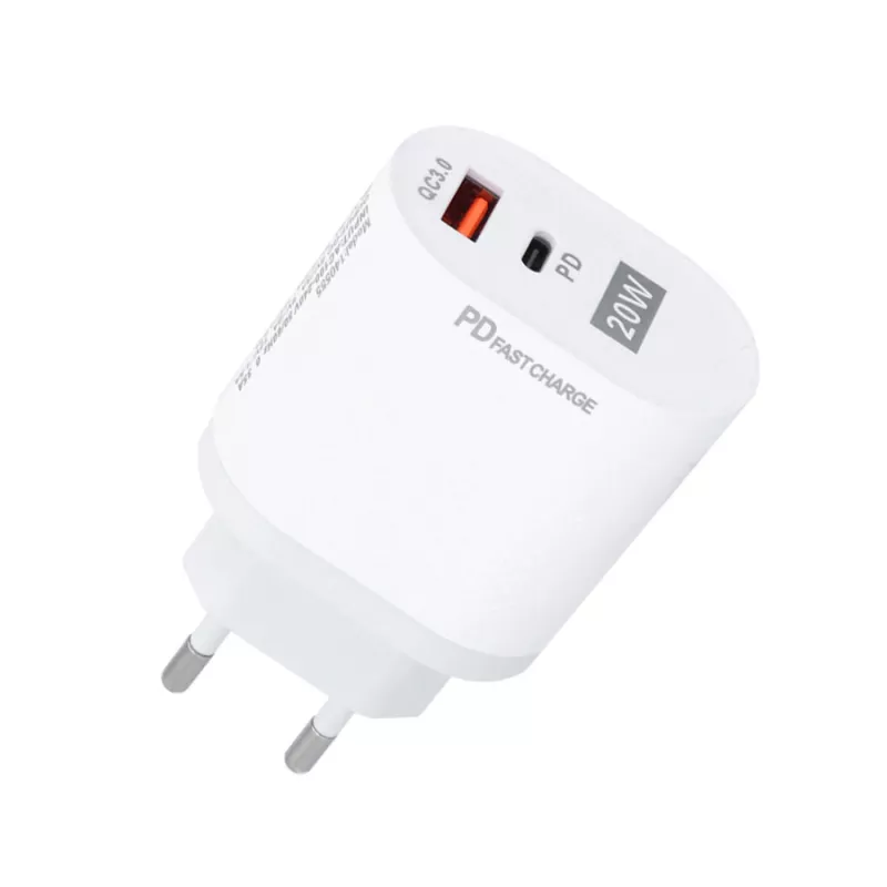 Cargador de carga rápida doble entrada USB y tipo C Cargador de carga rápida doble entrada USB y tipo C