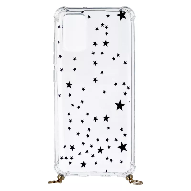 Funda Silicona Colgante Estrellas negras para Samsung Galaxy A02s Funda Silicona Colgante Estrellas negras para Samsung Galaxy A02s